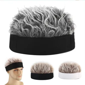 1 Fashion Hiphop Funny Men Women Fake Hair Hat Beanie Hat Unisex