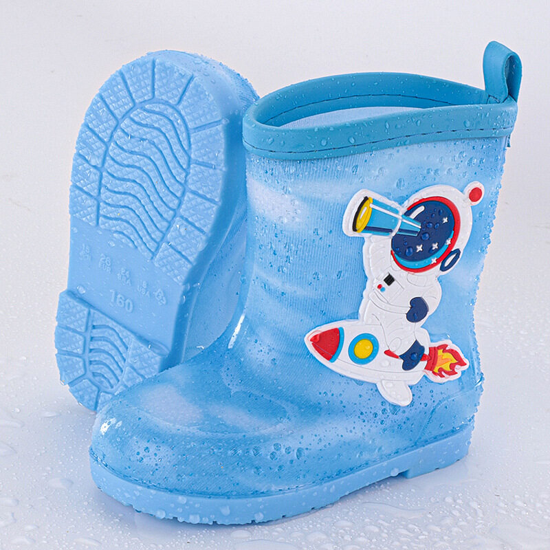 Baolongxin trẻ em Bốt Đi Mưa giày không thấm nước Spaceman hoa vải mô hình trẻ em giày đi mưa...