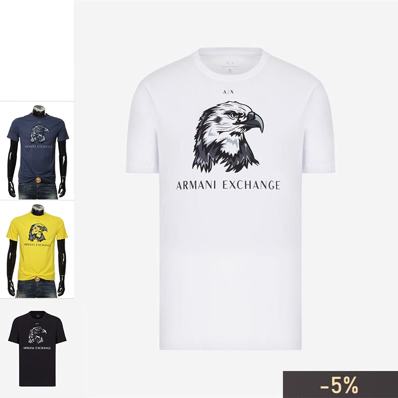 American trendy brand high quality sports cotton big eagle logo men's print short sleeve T-shirt
