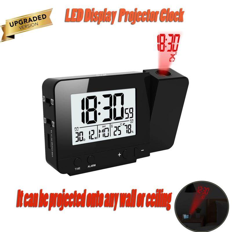 Màn Hình Hiển Thị ĐÈN LED Máy Chiếu Đồng Hồ với Đèn Nền Chạy Bằng Pin Xoay Đồng Hồ Báo Thức Kỹ Thuật Số Thời Gian Máy Chiếu Ngày Nhiệt Kế Màn Hình cho Nhà Phòng Ngủ trang trí bán chạy