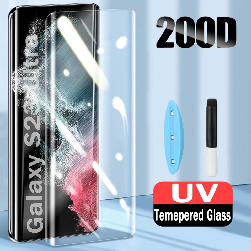 Samsung Galaxy S25 S24 S23 Ultra Full Cover UV Glue Tempered Glass for  Samsung S23 Plus Screen Protectors Film