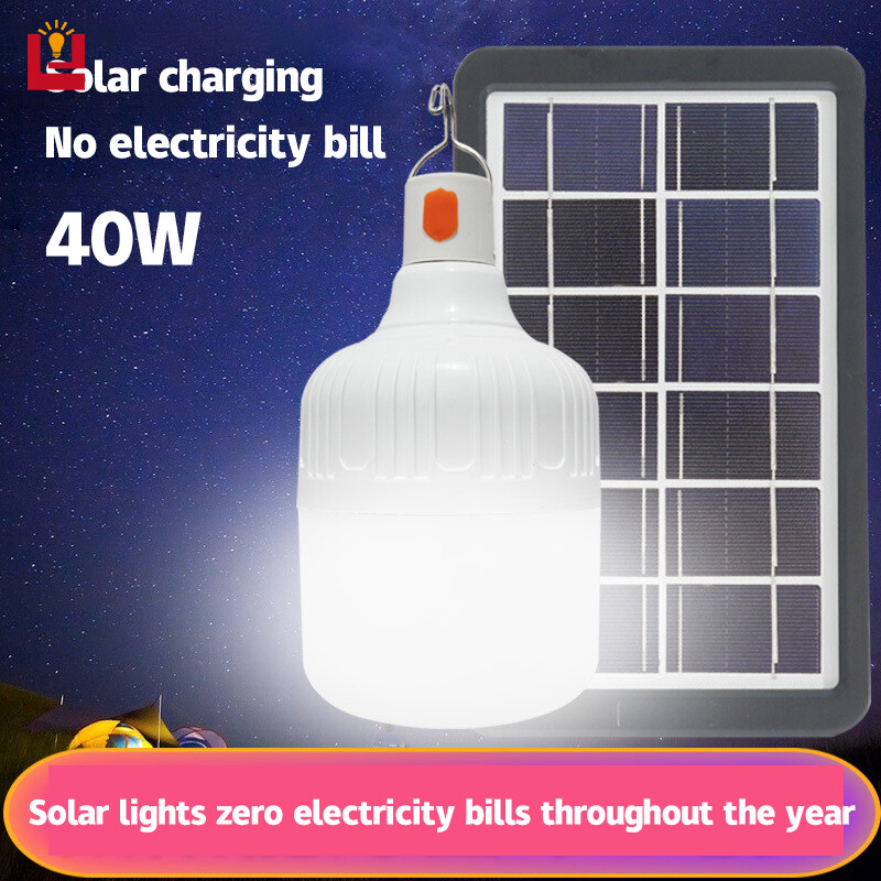 LED Light solar light bulb led bulbs for home Wireless light bulb Solar Lights Solar Panel Flashing Lights 40/80/100w Portable Bulb Ball Outdoor Emergency Lighting Tent Light Camping Light