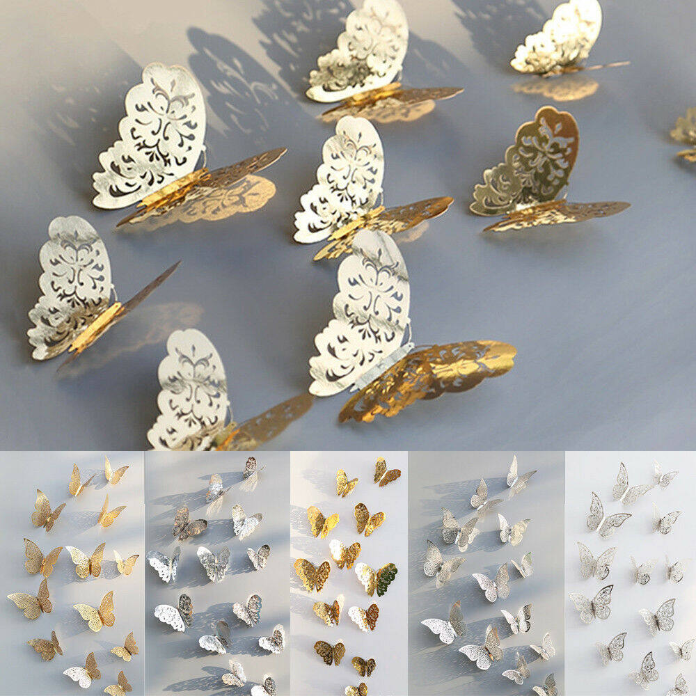 YESPERY 12PCS 3D Butterfly Wall Stickers Fridge Magnet Wall or Window Butterflies Hot