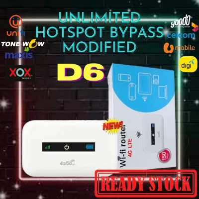 100% New 4G Modified Router Modem D6 hotspot unlimited for Malaysia Telco 4G LTE Wifi router Huawei B310 Unlimited wifi