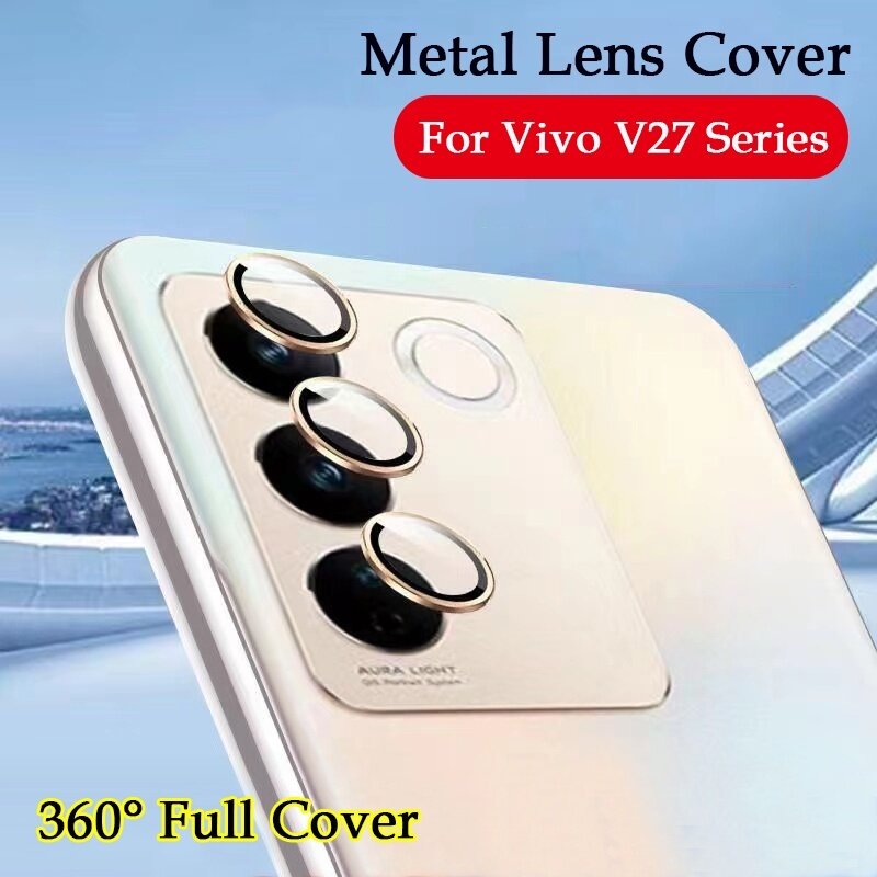 Máy Ảnh phim bảo vệ cho Vivo V27E V27 Pro V27Pro V 27 5G Rõ Ràng Vòng Kim Loại Cover Quay Lại kính cường lực bảo vệ màn hình camera tấm dán bảo vệ ống kính