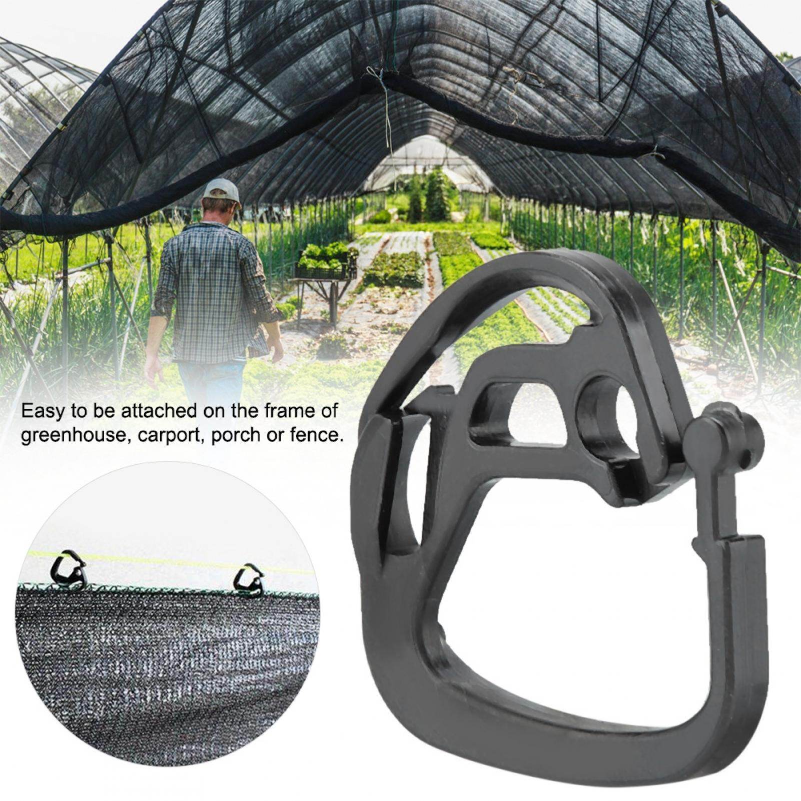 [Ready Stock] 100Pcs Durable Shading Net Hook Plastic Hanging Hooks for Shade Fabric Greenhouse Accessories