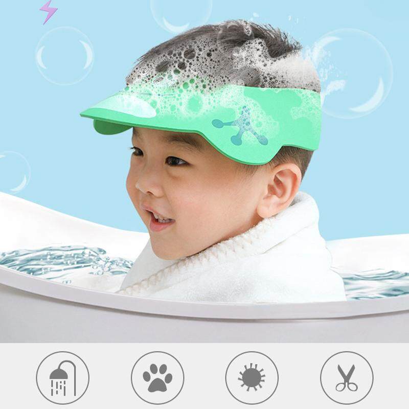 Wash Hair Shield Cap Catoon Pig Patern Adjustable Sun Visor Cap for Child Kid