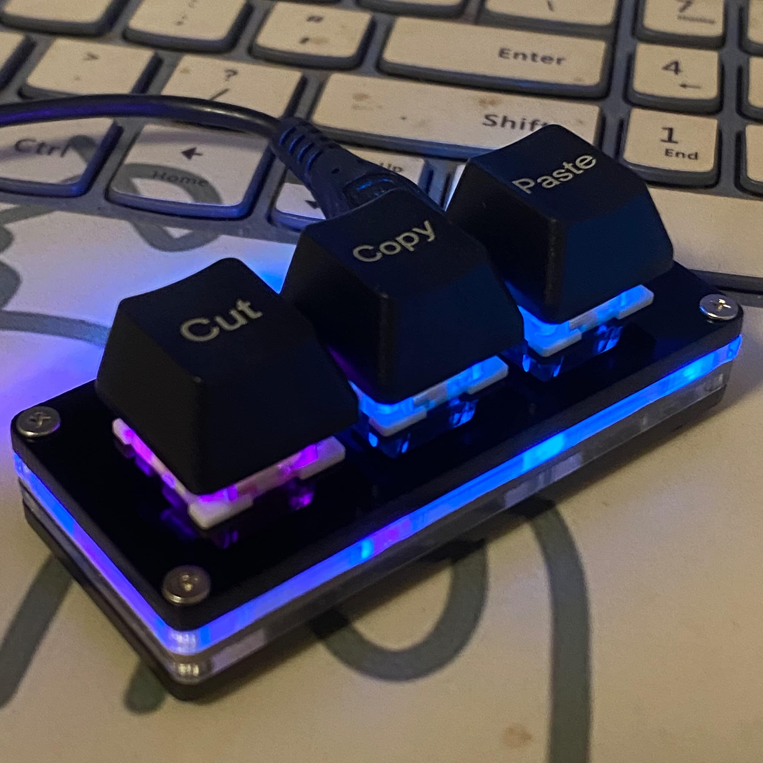 3-Key Cut Copy Paste Mini Keyboard Ctrl X C V Shortcut RGB Macro Pad OSU Gaming Keypad Programmable Keyboard For Working