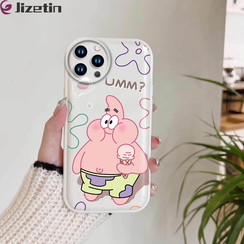 Jizetin phone case casing for iphone 11 11 pro 11 pro max 12 12 pro 12 mini 12 pro max 13 13 pro 13 mini 13 pro max fashion boys girls unique smooth spongebob squarepants silicone soft case super slim phone case rubber casing mobile phone shell