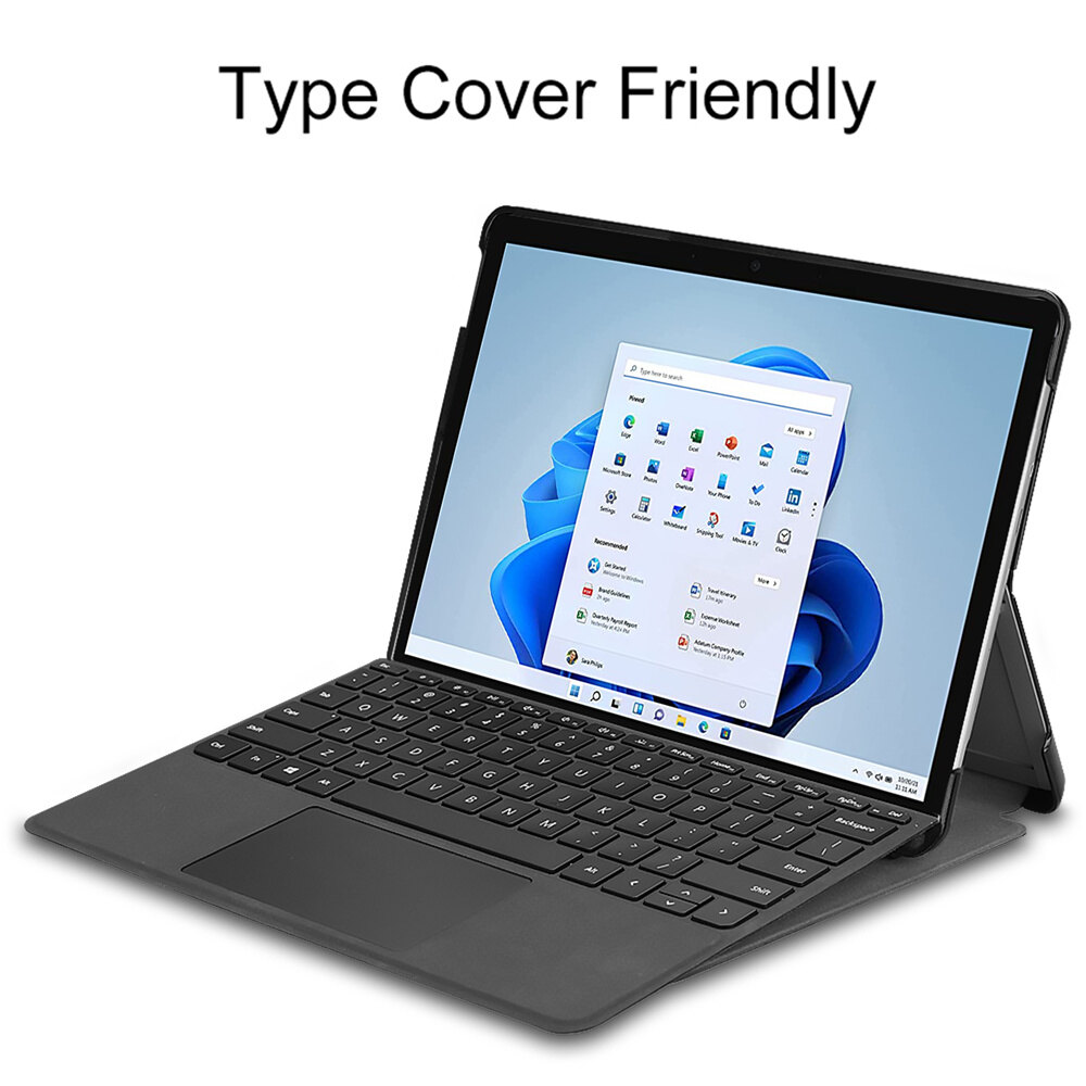 Màu Trơn Vỏ Máy Tính Bảng Cho Microsoft Surface Pro 8 Vỏ Ốp Da Cho Surface Pro 8 Vỏ Siêu Mỏng 13.0 Inch Ốp Lật Đứng Họa Tiết Điện Áp Gấp Làm Đôi