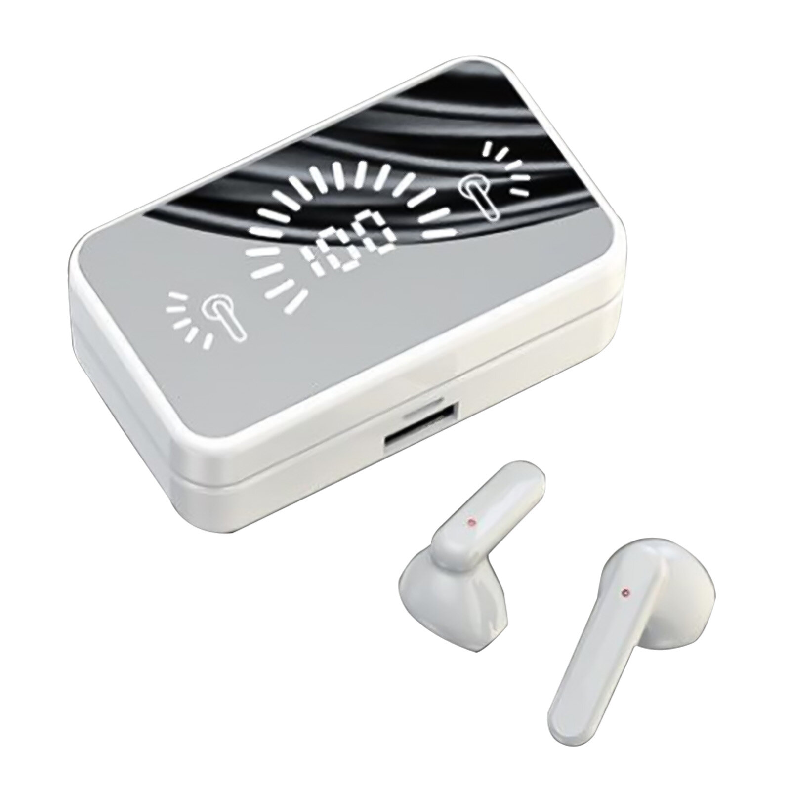 S20 Headset Comfortable to Wear LED Digital Display Solid Color Wireless Bluetooth-compatible In-ear Earphone for Sports Practical Bluetooth Earphone
