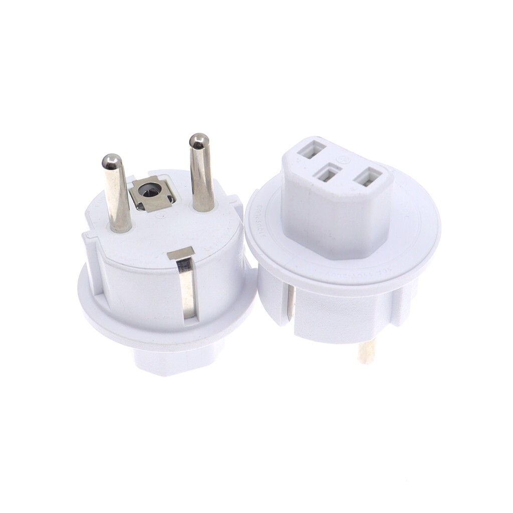 EU CEE77 Power Cable Plug Adapter European Plug to IEC320 C13 Adapter Plug for C14 Interface, Schuko Plug to Desktop Adapter Converter