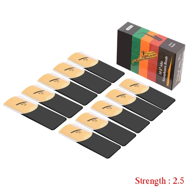 Alto Saxophone Reeds bE Saxophone Reeds 2-1/2 Reeds Perfect for Clarinet, Soprano and Alto Saxophones Pack of 10