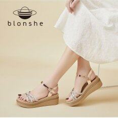 Blonshe phong cách mới Con La giày cho phụ nữ Fasion Giày sandal Hàn Quốc cho phụ nữ trên bán dép cho phụ nữ Xăng đan cao gót tầm trung cho phụ nữ trên 052209