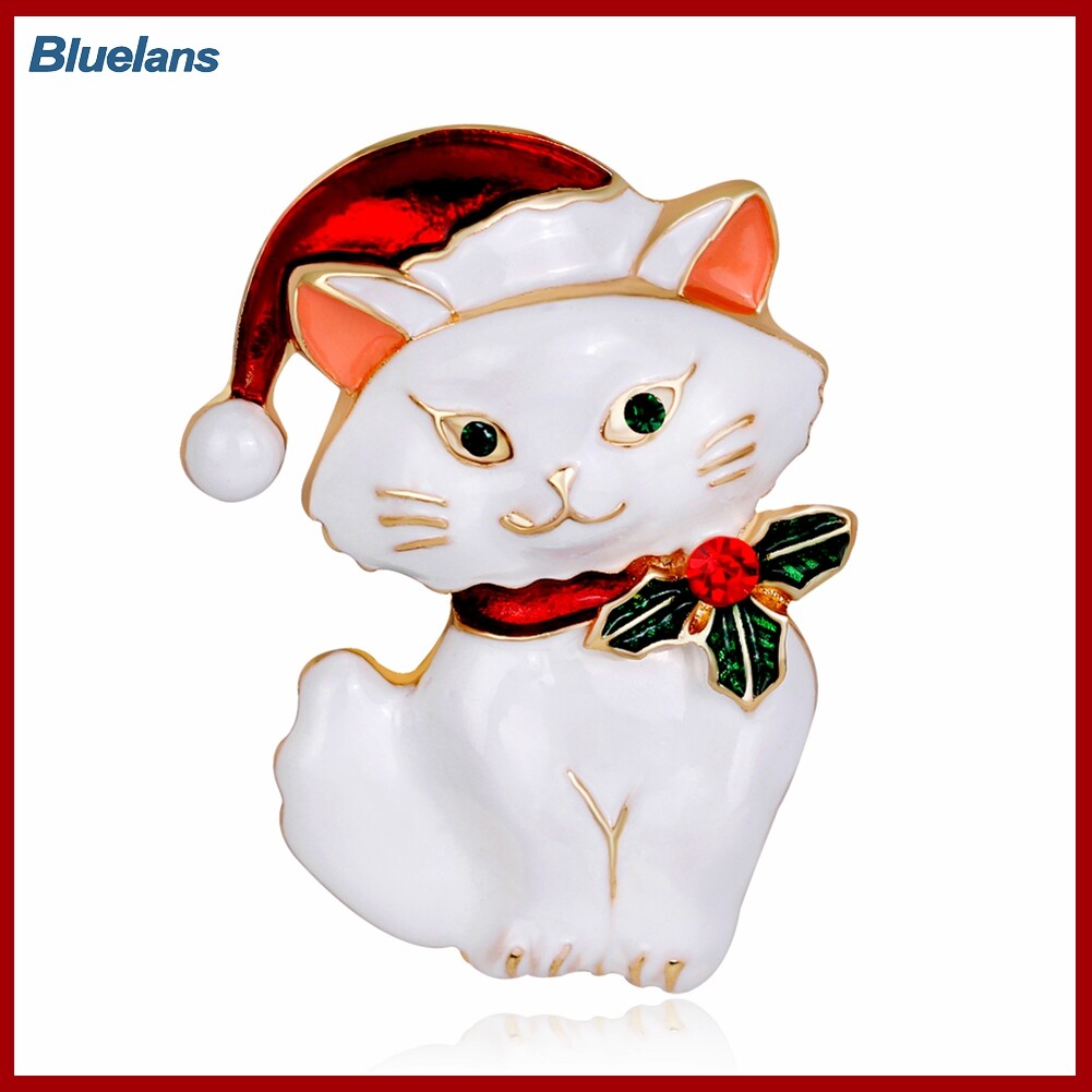 Bluelans®Women's Vintage Enamel Lovely Cat Christmas Brooch Pin Breastpin Xmas Gift