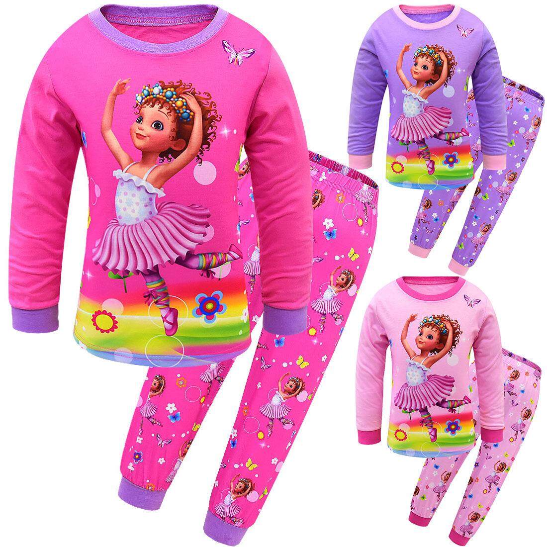 Cute Fancy Nancy Nightwear Cartoon shirts pantalon Toddle filles Kid Home pyjama 