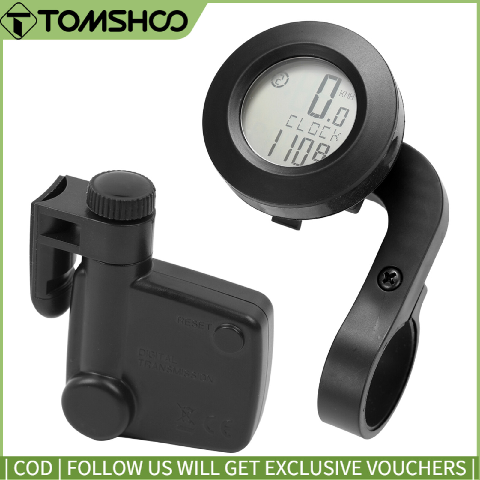 Topp Cycling Bike Wire-less Bicycle Computer Speedometer Waterproof Cycling Luminous Calorie Expenditure Odometer With Holder Auto Wake-up