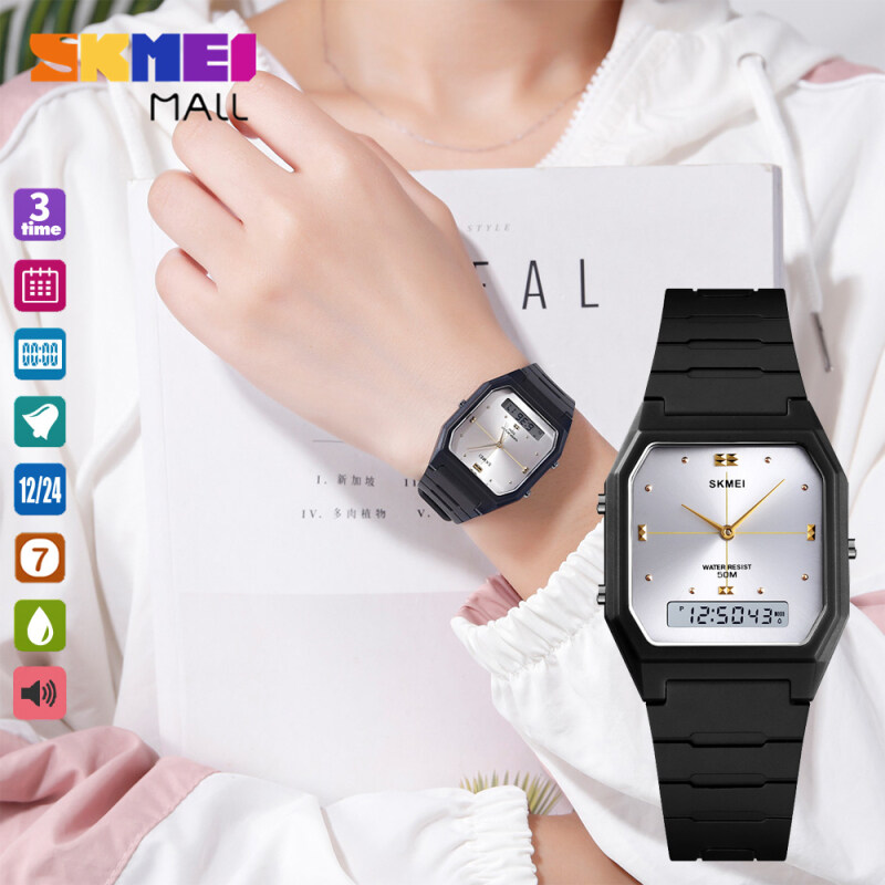 Đồng hồ đeo tay 1604 cho nữ siêu mỏng ngày giờ hiển thị kép không thấm nước SKMEI - INTL