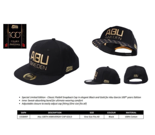 ABU GARCIA 100th Anniversary Sweden Gold Limited Edition Snapback