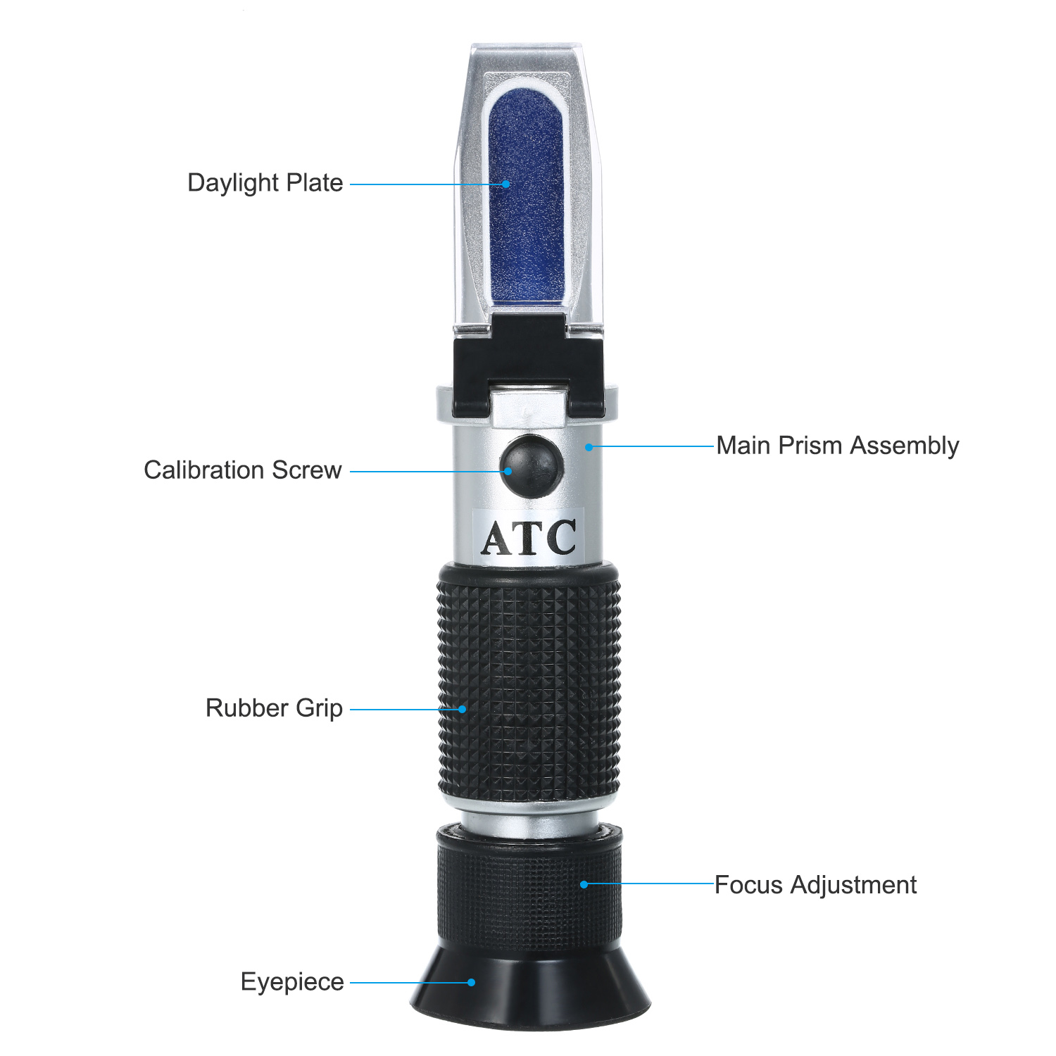 Antifreeze Refractometer Coolant Tester for Checking Freezing Point, Concentration of Ethylene Glycol, Battery Acid Condition, Freezing Point Meter Coolant Antifreeze Tester