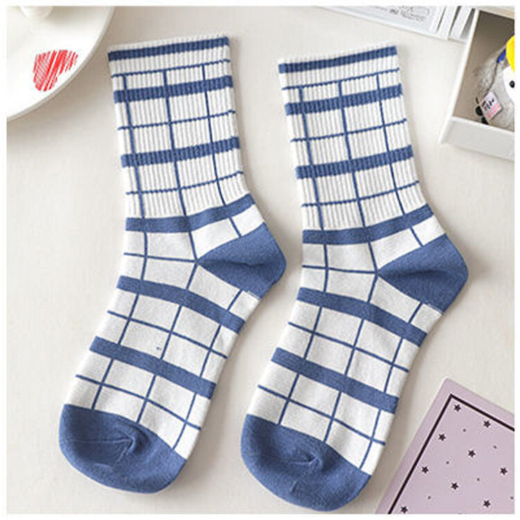 MIAOYA Fashion Jewelry Shop Blue Series Socks For Women Cute Bear Pattern Accessories Exquisite Couple Socks