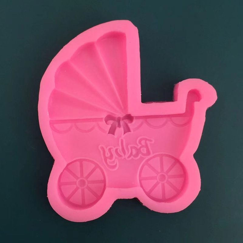 Exquisite Baby Stroller Shape Soap Making Supplies Cake Decorating Tools Silicone Mold Household Candle Molds Craft Tool