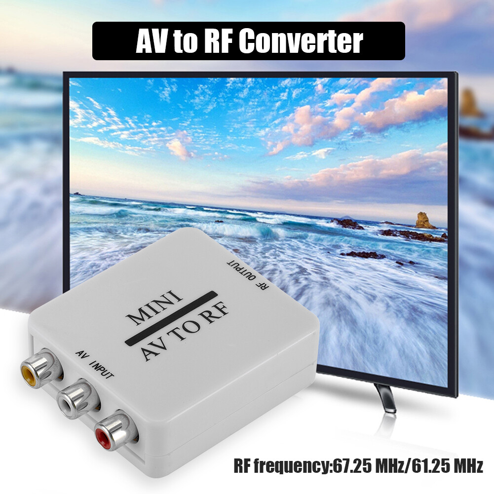 AVเป็นRF Video Converter Mini HD Video Adapterกล่อง 67.25/61.25MHz RF ...