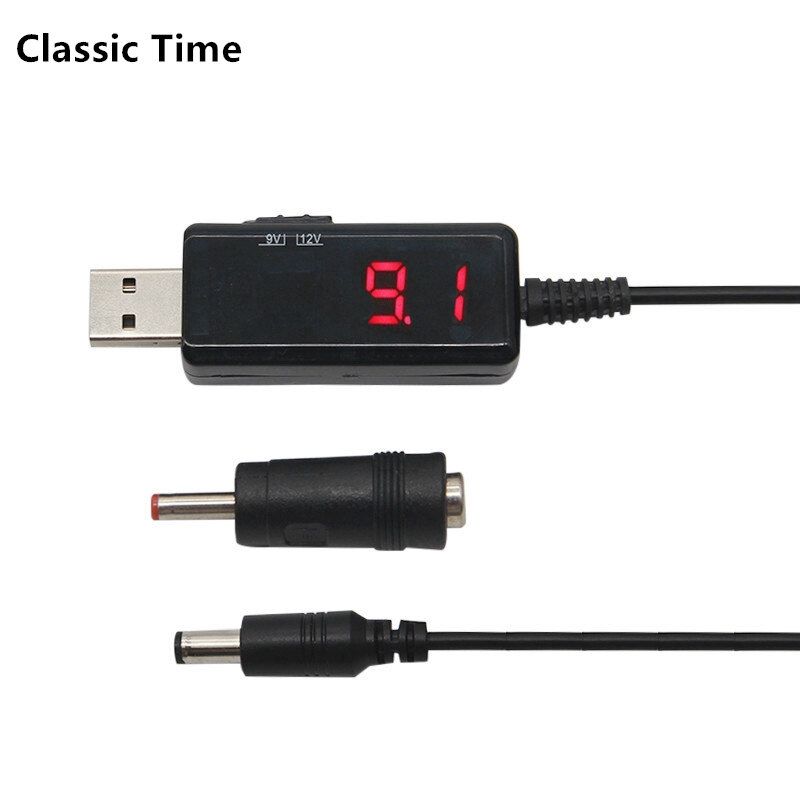 USB To DC Boost Converter Cable 5V to 9V 12V Adjustable Voltage Volt Led Display Transformer DC Power Regulator with Switch Cord