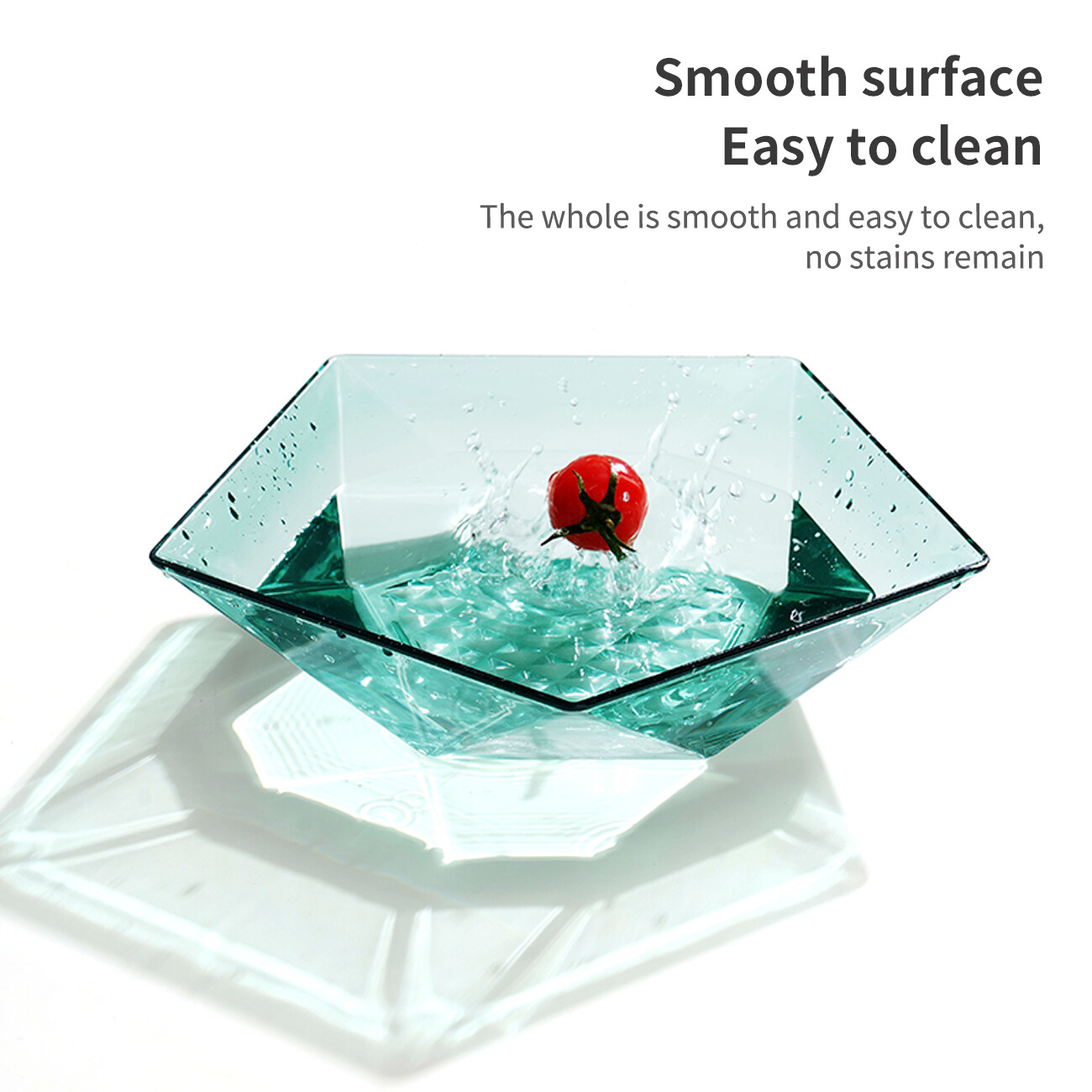 Homenhome Dinnerware PET Five-Star Crystal Transparent Fruit Plate Bowl