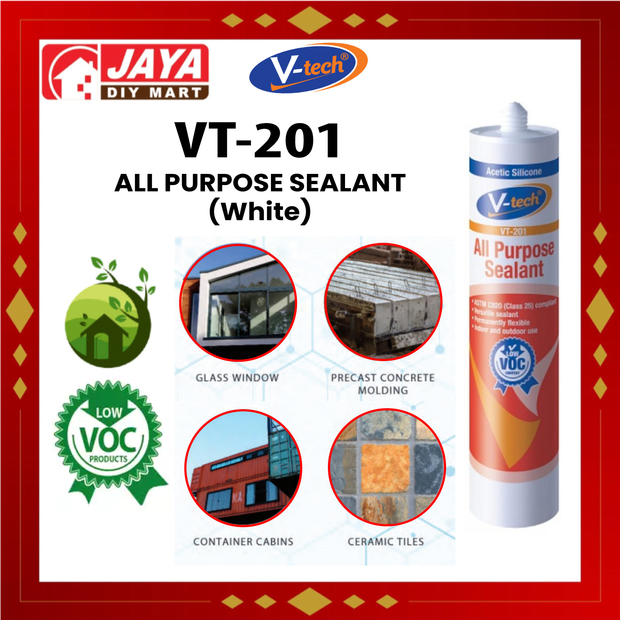VTECH ALL PURPOSE SEALANT (CLEAR) VT201 280ML ASTM C920 (Class 25