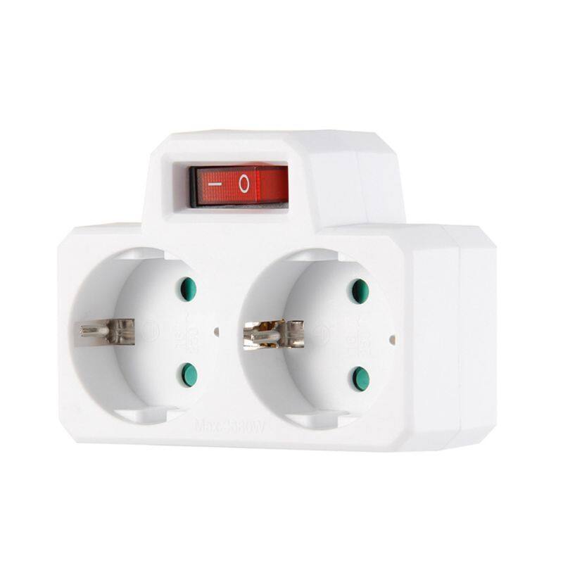 EU Standard Multiple Plug 250V 16A Double Socket Conversion Socket with Outlet Switch Plug Power Adapter Socket