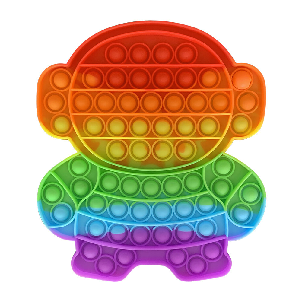 Rainbow pop it Fidget Toy Relieve Stress Among us Mickey Unicorn shape for Kids