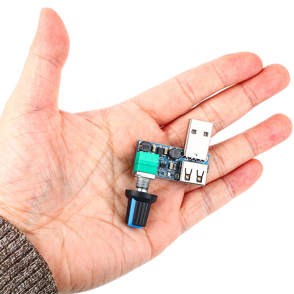 2 Chiếc Bộ Điều Khiển Tốc Độ Quạt USB DC 5V Mô Đun Điều Chỉnh Tốc Độ Vô Cấp Quạt Chiết Áp Điều Chỉnh Được Bảng Điều Khiển Tốc Độ Quạt
