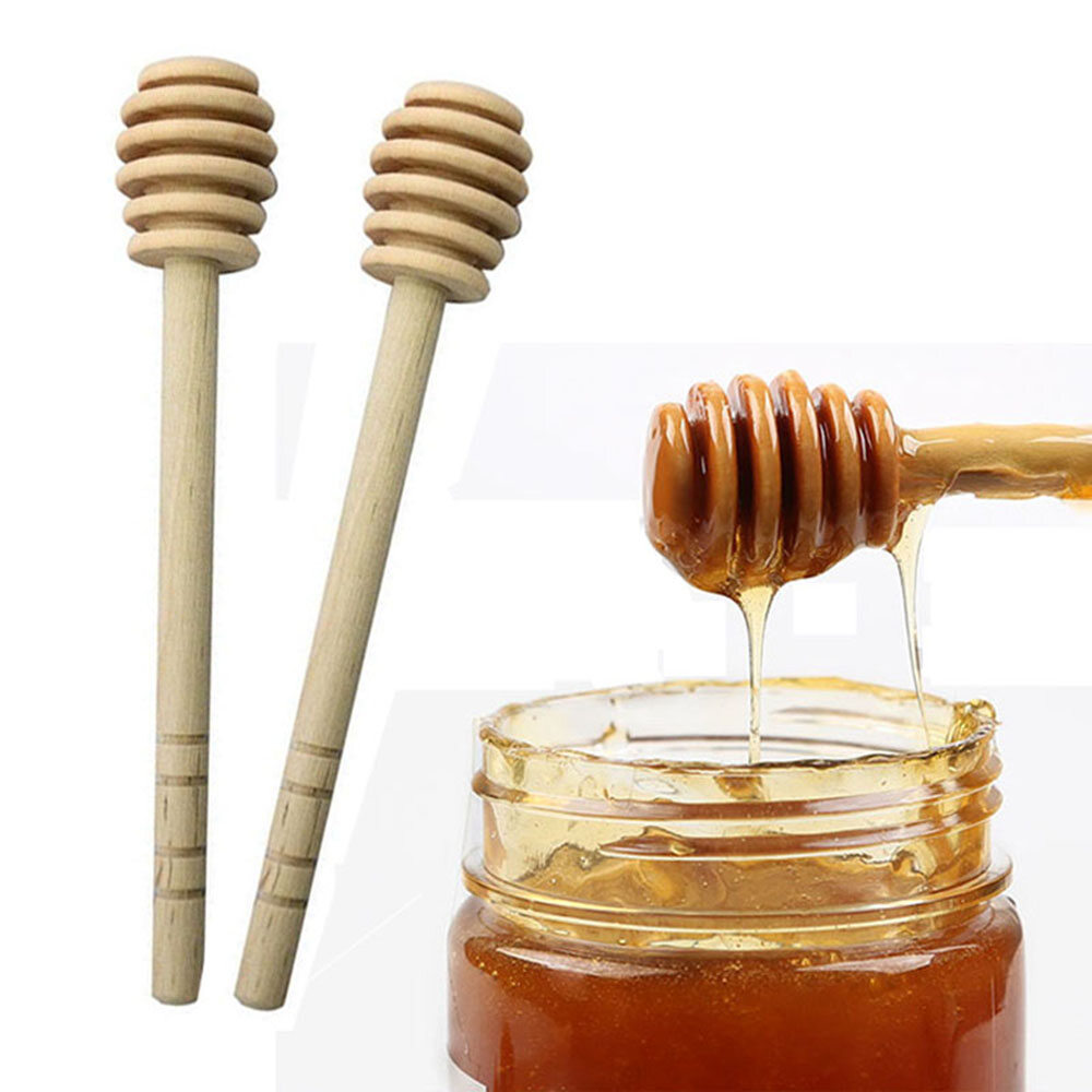 2Pcs 160mm Dip Stick Spoon New Honey Dipper Wooden