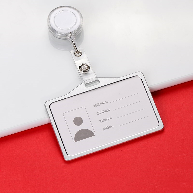 2024 NEW Fashion Aluminium Alloy ID Card Holder with Lanyard Women and Men Name Tag Badge Work Business Office Supplies
