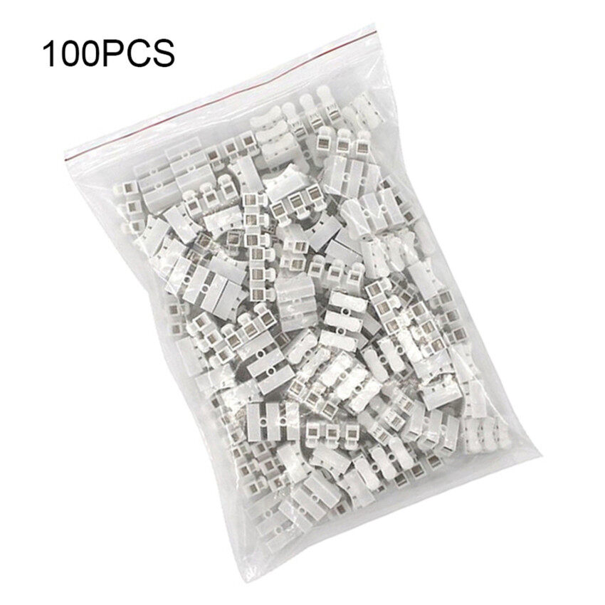 100PCS CH-2 Spring Wire Connectors Electrical Cable Clamp Terminal Block Connector LED Strip Light Wire Connecting