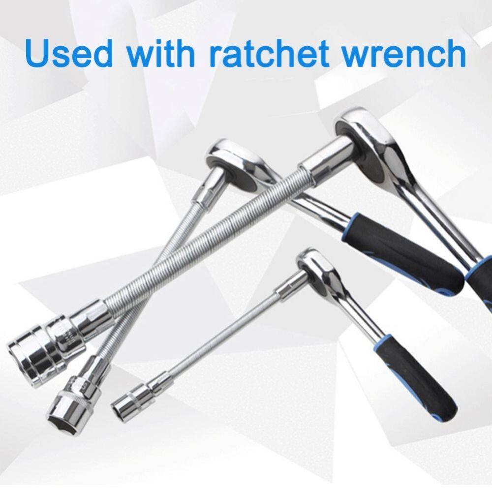 MICANGP 1/4 3/8 1/2 Socket Extension Rod Workshop Tool Ratchet Wrench Extender Power Tools Flexible Extension Rod Extension Connective Rod Drive Socket Extension Bar Adapter Drive Adapter