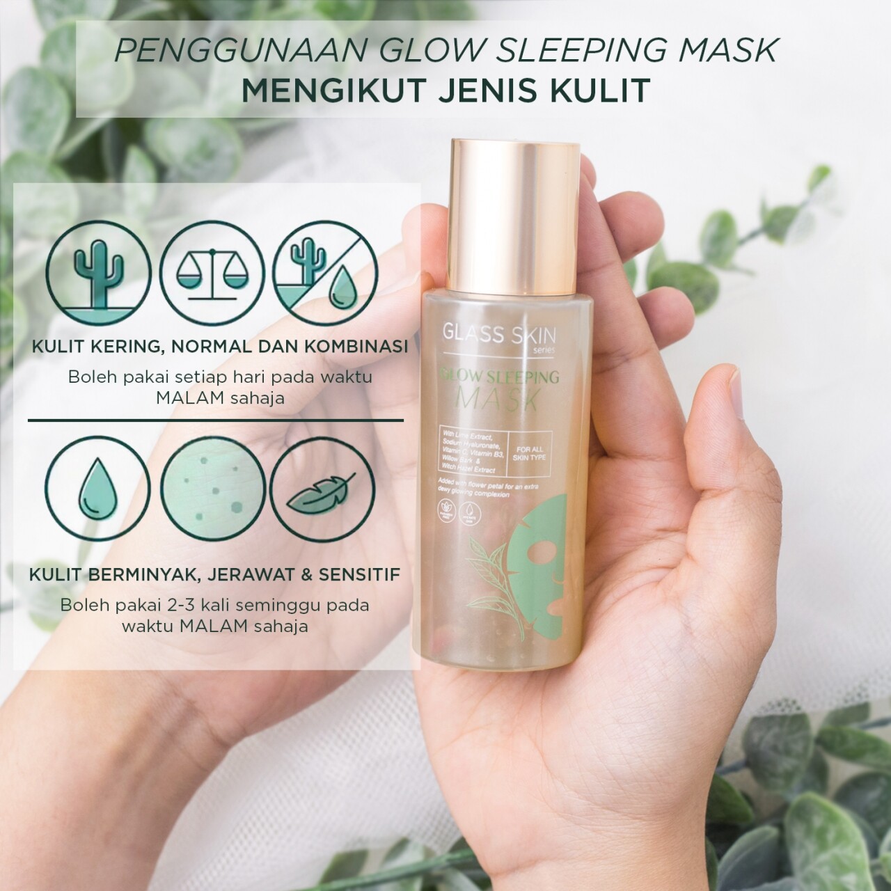 Glass Skin Series Glow Sleeping Mask Sendayu Tinggi Lazada