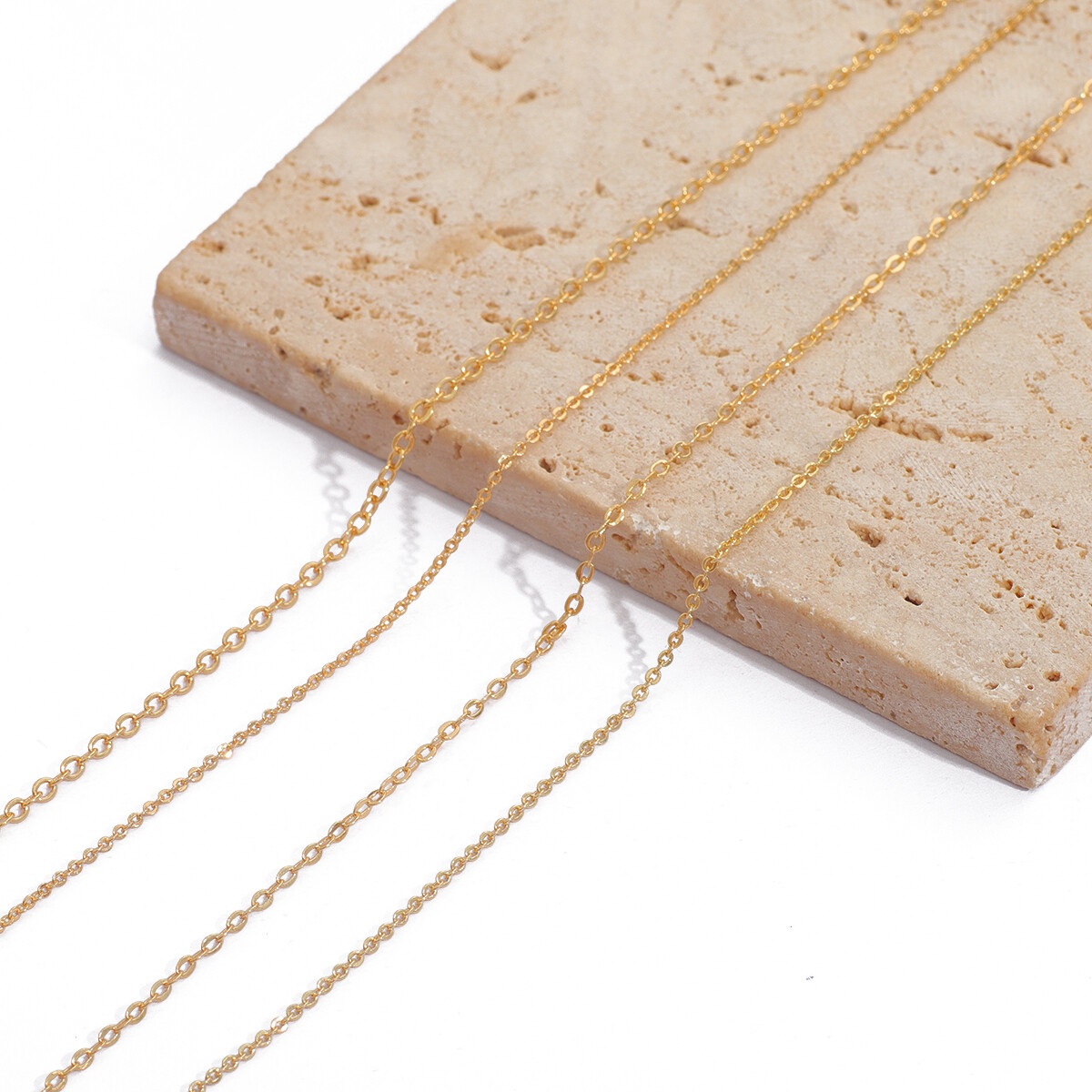 1 Mét/dây Xích Đồng Tròn Dẹt, Dây Xích Mạ Vàng 18K Cho Vòng Tay Làm Vòng Cổ Tự Làm Đồ Trang Sức Thủ Công