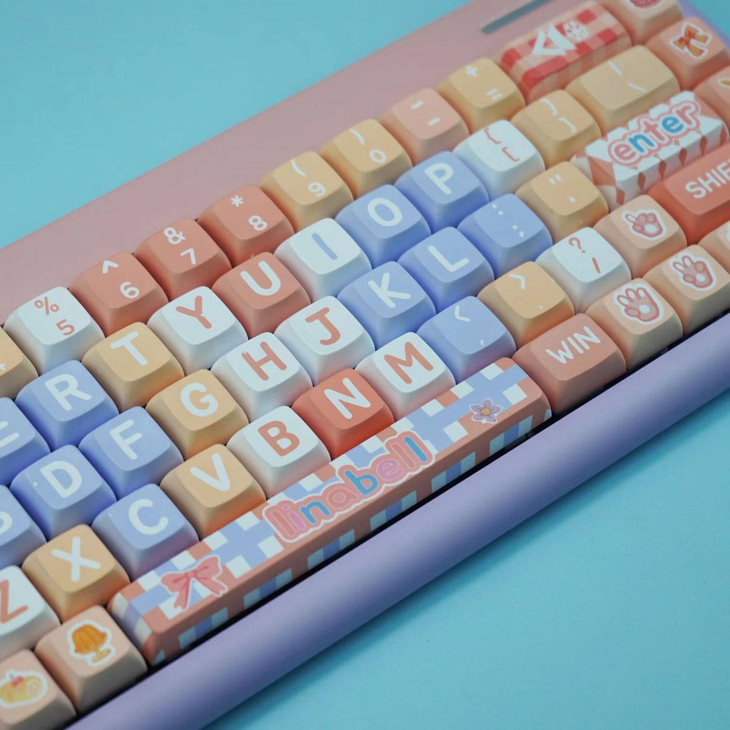 Linabell Theme Keycap 127 phím xda Profile PBT thăng hoa cho công tắc Cherry MX Bàn Phím Cơ RK61/Anne Pro 2/gk61