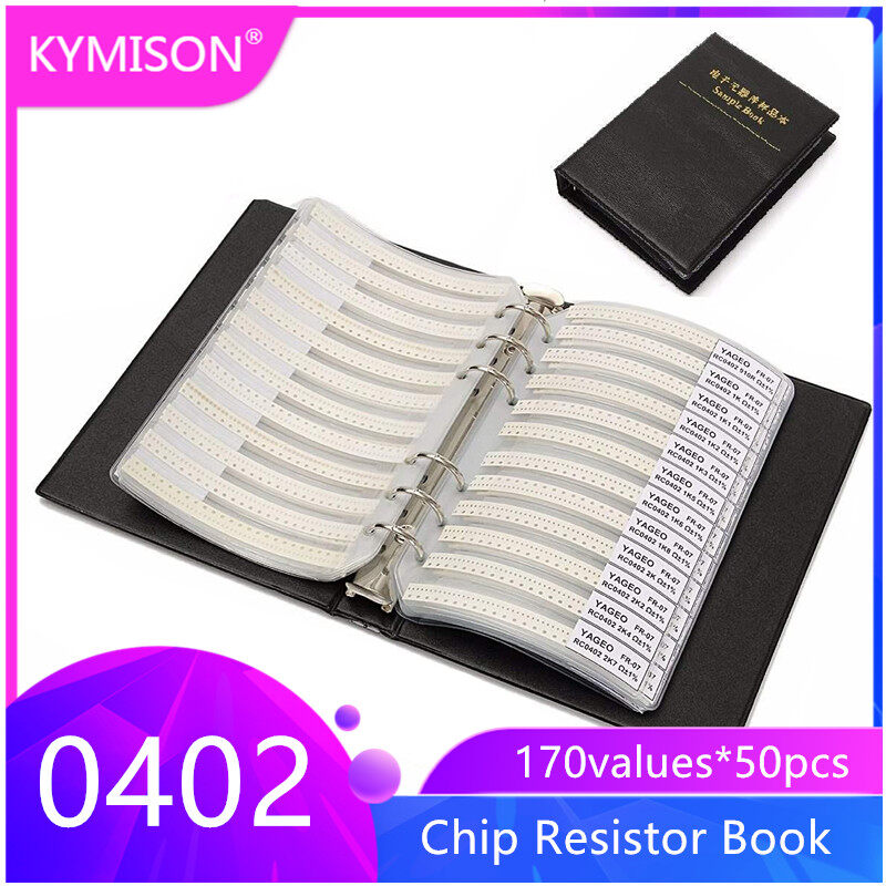 0402 SMD Resistor Sample Book 1% Chip Resistor Assortment Kit 170values*50pcs Assorted Sample Book 1/16W SMT