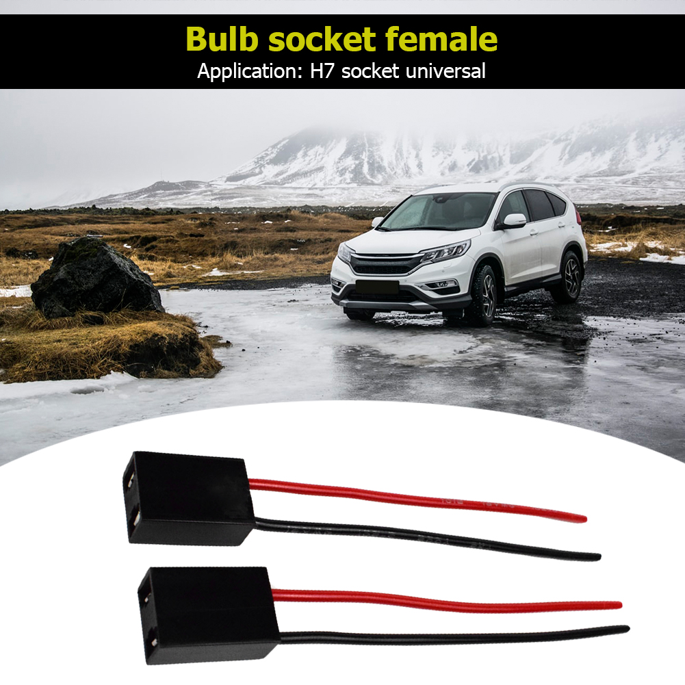 1 Pair H7 Bulb Socket Female Adapter Connector for Car Headlight Fog Lamp