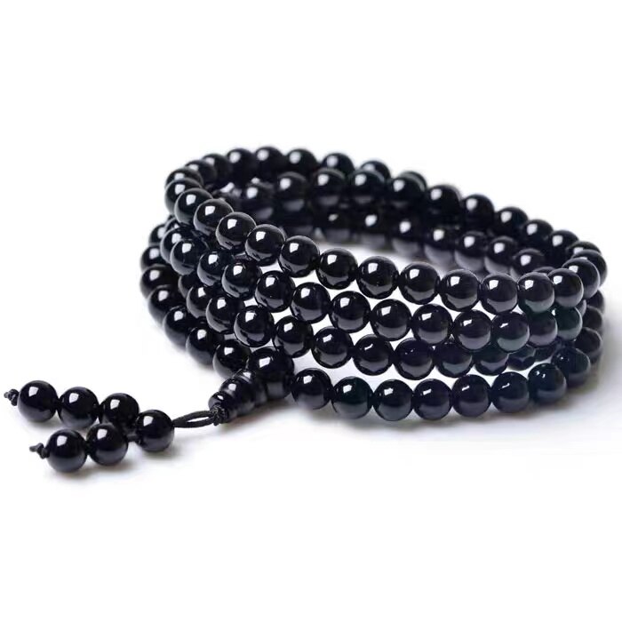 Natural Black Agate 108 necklaces multi loop bracelets 108 Black Agate Bracelets Black Agate Buddha beads beads
