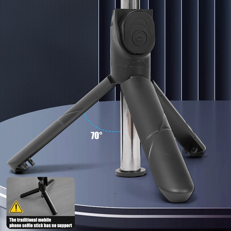 Retractable Selfie Sticks Tripod Stand Bluetooth Remote Control Rotatable Folding Wireless Selfie Rod Compatible with iPhone Samsung Xiaomi Phones