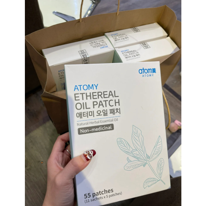 Atomy Ethereal Oil Patch – Natural Herbal Essential Oil Patches (11 Sachets X 5 Patches)