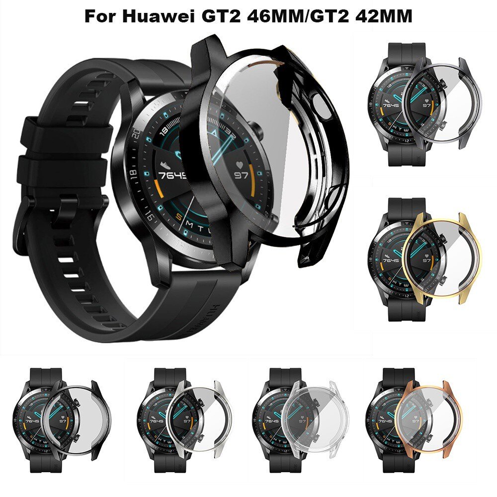Ốp Cho Đồng Hồ Đồng Hồ Huawei GT2 42MM/46MM Mạ Điện TPU Bảo Vệ Màn Hình Ốp Khung Vỏ Bảo Vệ