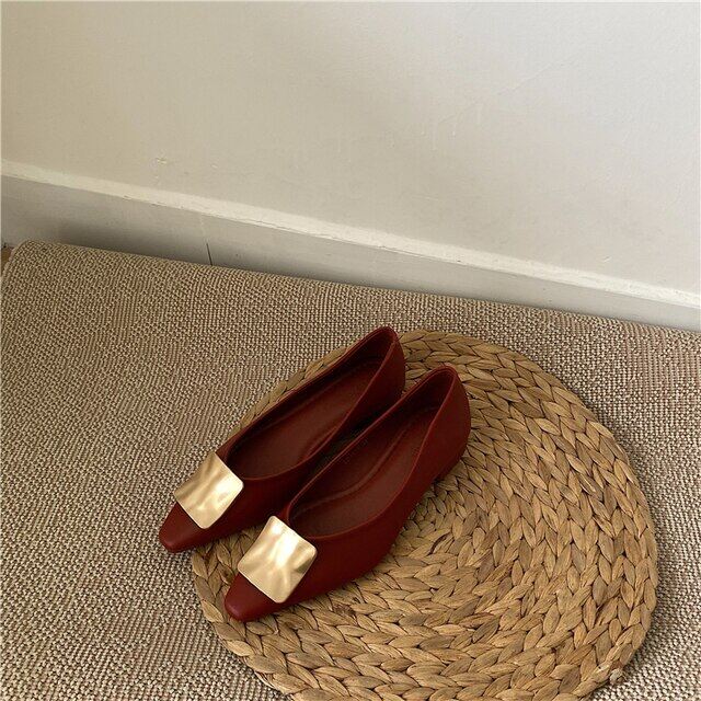 Bailamos Women Flats Ladies Red Slip On Casual Footwear 2022 Square Toe Designer Flats Spring Luxury Designer Shoes Zapatos Muje