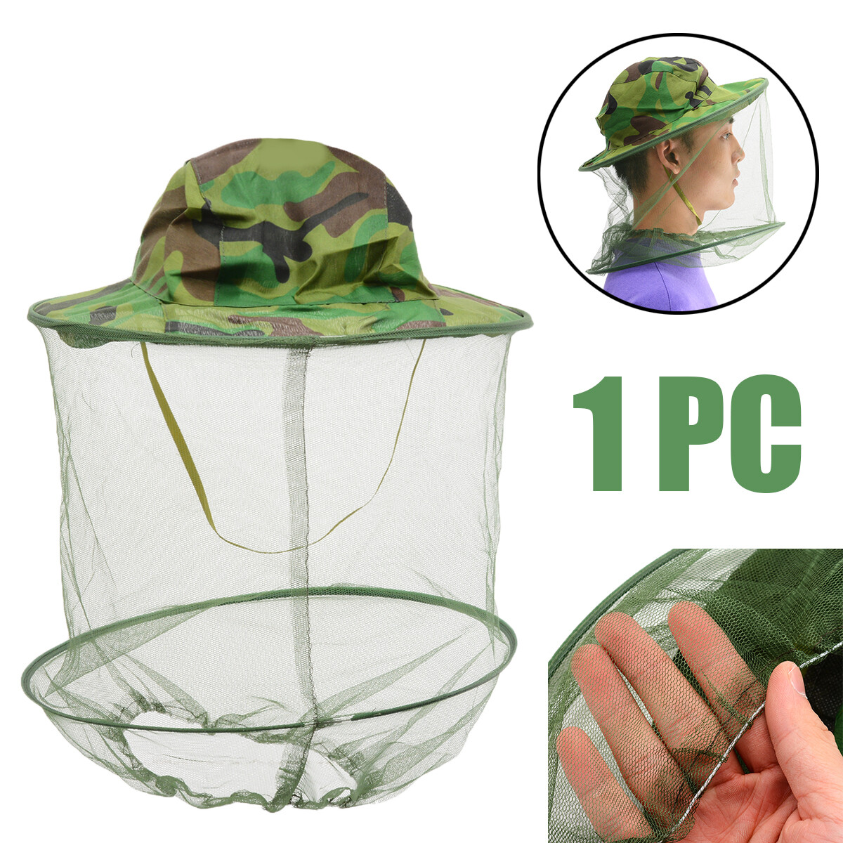BOKALI 1PCS  New Beekeeping Cowboy Hat Mosquito Bee Insect Net Veil Hat Face Head Protector