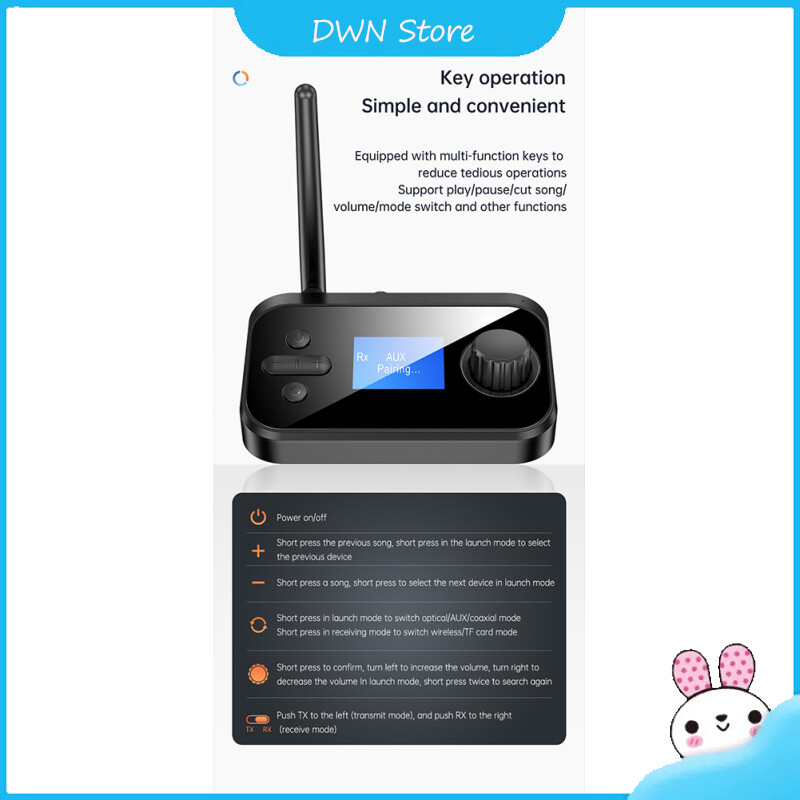 Bluetooth-compatible 5.0 Audio Adapter Wireless Transmitter Receiver With Mic Stereo Optical Coaxial Aux 3.5mm Jack Car Speaker