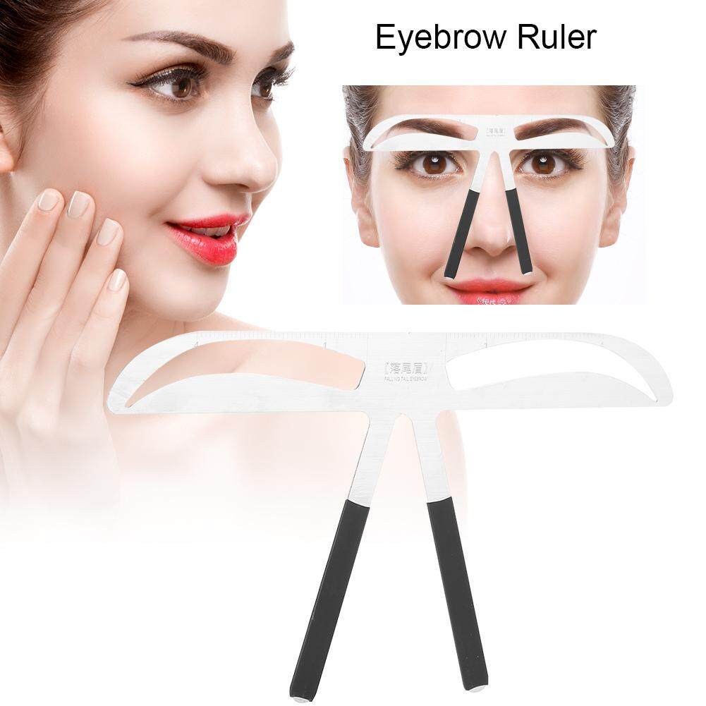 Gaya 2 Stensil Pembentuk Alis Makeup Tato Alis Permanen Keseimbangan Templat Penggaris